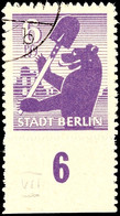 8738 6 Pf. Dunkelviolett Mit Plattenfehler VII, Gestempelt, Gepr. Ströh BPP, Mi. 600.-, Katalog: 2Ba O - Sonstige & Ohne Zuordnung