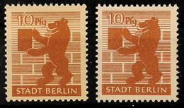 8739 10 Pf. Hellsiena, Wa- Und Wb-Papier, Postfrisch, Gepr. Ströh BPP, Mi. 590.-, Katalog: 4Abwa/bz ** - Sonstige & Ohne Zuordnung