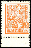 8762 8 Pfg Bodenreform, Probedruck In Lebhaftorange Auf Gestrichenem Papier Mit Unterrand, Postfrisch, Unsigniert, In De - Other & Unclassified