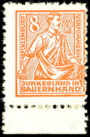 8762 8 Pfg Bodenreform, Probedruck In Lebhaftorange Auf Gestrichenem Papier Mit Unterrand, Postfrisch, Unsigniert, In De - Altri & Non Classificati