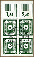 8814 5 - 40 Pfg Ziffer Mit Postmeistertrennung Von Loschwitz, 9 Werte Komplett, Einheitlich In 4er-Blocks Mit Oberrand A - Altri & Non Classificati