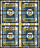 8829 25 Pf. Blau, Doppeldruck A. 15 Pf. Marke, Tadelloser Postfrischer 4er-Block, Mi. 720,-, Katalog: 49AaDDII ** - Altri & Non Classificati