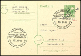 9210 DRESDEN 16, Type 7b, 10 Pfg Ganzsachenkarte Mit Sonderstempel "DRESDEN N15 / AUSTELLUNG BRANDSCHUTZ U. RETTUNGSWESE - Altri & Non Classificati