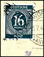 9262 WÖRLITZ, 16 Pf. Ziffer, ARGE:176 (Gruppe 4), Tadellos A. Briefstück, Gepr. Dr. Modry BPP, Katalog: IkIV BS - Autres & Non Classés