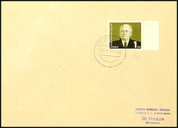 9315 1 DM Pieck III Mit Rechtem Rand Auf FDC Von LEIPZIG 2.2.53, Tadellos, Fotoattest Paul BPP "... Einwandfrei... Der U - Altri & Non Classificati