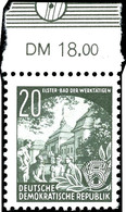 9323 20 Pfg Fünfjahrplan I, Oberrandstück Mit Großem Teil Des Druckkontrollvermerkes, Tadellos Postfrisch, Fotobefund Kö - Autres & Non Classés