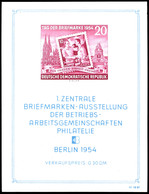 9331 Briefmarkenausstellungsblock Auf Geripptem Papier Mit Wz. 2 X II, Tadellos Postfrisch, Fotoattest Paul BPP "... Ein - Altri & Non Classificati