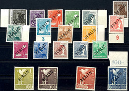 9373 2 Pf. Bis 5 Mk. Schwarzaufdruck, 20 Werte Kpl. Postfrisch, Teils Randstücke, Dabei 5 Mk. OR Ndgz., Gepr. Schlegel B - Altri & Non Classificati