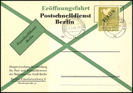 9379 1 M. Schwarzaufdruck Auf Amtl. Postschnelldienst-FDC Von BERLIN-CHARLOTTENBURG 1.3.49, Umschlag Leicht Gebräunt, So - Altri & Non Classificati