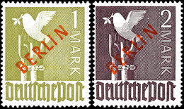 9393 1 Und 2 Mark Rotaufdruck Tadellos Postfrisch Und Noch Völlig Unsigniert, Mi. 850,--, Katalog: 33+34 ** - Altri & Non Classificati