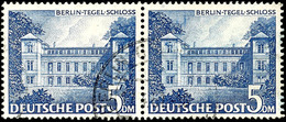 9402 5 DM Bauten, Waagerechtes Paar, Tadellos Gestempelt BERLIN, Mi. 260.-, Katalog: 60(2) O - Altri & Non Classificati