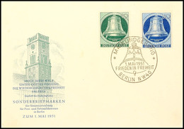 9430 10 Pfg Und 30 Pfg Glocke I Auf Amtl. Blanko-FDC Mit Ersttagssonderstempel "BERLIN 1. MAI 1951", Tadellos, Mi. 200.- - Altri & Non Classificati