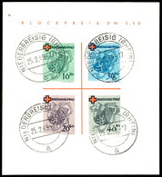 9562 Blockausgabe Rotes Kreuz, Type I/V, Tadellos Gestempelt Mit Ersttags-Stempel "NIEDERBREISIG (RHEIN) 25.2.49", Klein - Altri & Non Classificati