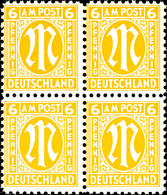 9591 6 Pfg AM-Post, Amerikanischer Druck, Auf Papier Y, 4er-Block, Tadellos Postfrisch, Unsigniert, Mi. 140.-, Katalog:  - Sonstige & Ohne Zuordnung