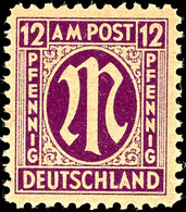 9661 12 Pfg AM-Post, Deutscher Druck, Probedruck III Auf Bremer-Papier, Tadellos Postfrisch, Fotoattest Wehner BPP (2013 - Other & Unclassified