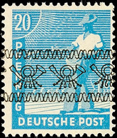 9745 20 Pfg. Grünlichblau Mit Bandaufdruck, Postfrisch, Signiert ArGe Kontrollrat, Mi. 200.-, Katalog: 42Id ** - Other & Unclassified