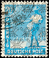 9749 20 Pfg Grünlichblau Mit Netzaufdruck, Tadellos Gestempelt, Gepr. ArGe Bernhöft Und H.-D. Schlegel BPP, Mi. 150.-, K - Other & Unclassified