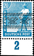 9750 20 Pf. Arbeiter, Bandaufdruck, Grünlichblau, Unterrandstück Postfrisch, Fotobefund Hohmann, Mi. 200,-, Katalog: 43I - Other & Unclassified