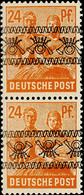 9754 24 Pfg. Bandaufdruck, Senkr. Paar, Oben Kopfstehender, Unten Normaler Aufdruck, Postfrisch Gepr. Schlegel BPP, Mi.  - Other & Unclassified