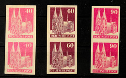 9833 40 Pf, 60 Pf, 90 Pf Bauten Ungezähnt, Je Im Senkr. Paar, Tadellos Postfrisch, Mi. 1.200.-, Katalog: Ex90/96WU ** - Other & Unclassified