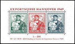 9863 Hannover-Messe-Block, Sehr Seltene "b" Farben, 10 Pf. Dunkelgrün, 20 Pf. Karminrot Und 30 Pf. Dkl. Grünlichblau, Po - Other & Unclassified