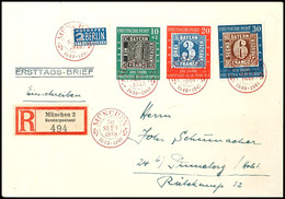9889 100 J. Briefmarke, A. Eingeschriebenem FDC Nach Pinneberg, Roter Sonderstempel Von München U. Sonder-R-Zettel, Tade - Autres & Non Classés