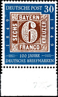9896 30 Pfg "100 Jahre Deutsche Briefmarken", Plattenfehler I "0 Der Wertangabe Beschädigt", Postfrisches Kabinettstück, - Sonstige & Ohne Zuordnung