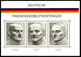 9996 Friedensnobelpreisträger-Block Mit Abart "Verschnitt" - Dadurch Rechts Breiterer Bogenrand Und Weißer Streifen Nebe - Other & Unclassified