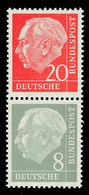 10085 20 + 8 Pfg Heuss, Liegendes Wz., Senkrechter Zusammendruck, Tadellos Postfrisch, Mi. 70.-, Katalog: S51YII ** - Zusammendrucke