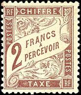 10177 2 Fr. Rotbraun, Ungebraucht, 2 Zähne Verkürzt, Mi. 200.-, Katalog: 25 * - Altri & Non Classificati