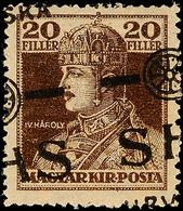 10285 20 F. Karl Mit Stark Verschobenem Aufdruck, Postfrisch, Fotokurzbefund Zrinjscak BPP, Katalog: 85 ** - Autres & Non Classés