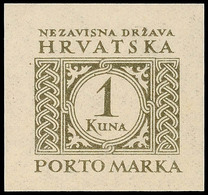 10524 1 K., Ungezähnter Probedruck Aus Der 2. Druckphase In Graugrün, Postfrisch, Fotokurzbefund Zrinjscak BPP, Katalog: - Croatia