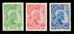 10570 5 Bis 25 H. Fürst Johann II., Kreidepapier, Kpl. Satz Sauber Ungebraucht, Mi. 180.-, Katalog: 1/3x * - Liechtenstein