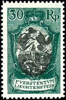 10578 1921, 30 Rp. Freimarke Mit Plattenfehler I "großer Weißer Fleck Links In Der Mitte Des Mittelstücks", Tadellos Pos - Liechtenstein