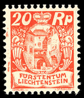 10581 20 Rp. Schloss Vaduz, Tadellos Ungebraucht, Mi. Für ** 120.-, Katalog: 70 * - Liechtenstein
