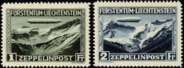 10591 1 Und 2 Fr, Zeppelin, Postfrisch, Mi 700.-, Katalog: 114/15 ** - Liechtenstein