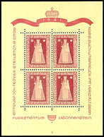 10599 10 Fr. Madonna Von Dux, Kleinbogen Kennbuchstabe B, Postfrisch, Mi. 500,-, Katalog: 197Klbg ** - Liechtenstein