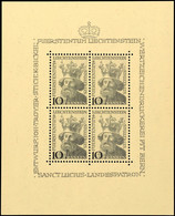 10601 10 Fr. Luzius, Kleinbogen Postfrisch, Mi. 300,-, Katalog: 247Klbg ** - Liechtenstein