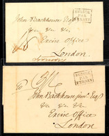 10719 "SUISSE PAR FERNEY" - Ra3, Klar Auf Zwei Austaxierten Faltbriefhüllen Aus 1825 Und 1827 Nach London/England An Joh - ...-1845 Vorphilatelie