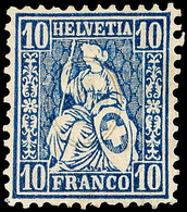 10723 10 C. Blau, Tadellos Ungebr., Unten Etwas Unregelmäßig Gezähnt, Fotobefund Renggli, Mi. 600.-, Katalog: 23 * - Autres & Non Classés