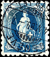 10734 50 C. Blau, Gezähnt 93/4 : 9 1/4, Gest. "GENEVE 4.V.89", Tadellos, Fotobefund Marchand, Mi. 380.-, Katalog: 62XB O - Autres & Non Classés