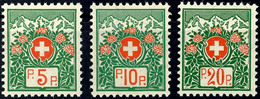 10818 1911, 5 - 20 C. Alpenrosen Ohne Kontrollnummer, 3 Werte Komplett, Tadellos Postfrisch, Unsigniert, Mi. 200.- (SBK- - Franchigia