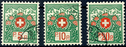 10819 1927, 5 - 20 C. Alpenrosen Ohne Kontrollnummer, 3 Werte Komplett, Sauber Rundgestempelt, Die 20 C. Unauffälliger E - Franchigia