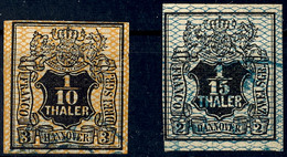 11748 1/10 Th Und 1/15 Th Je Tadellos Gestempelt Und Allseits Voll- Bis Breitrandig, Mi. 300.-, Katalog: 7a + 11 O - Hanover