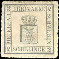 11751 2 Schilling Dunkelgrau Tadellos Ungebraucht, Mi. 180.-, Katalog: 6b * - Mecklenburg-Schwerin