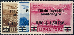 11855 50 C Bis 2 L Mit Neuen Wertaufdrucken Tadellos Postfrisch, Mi. 195.-, Katalog: 26/28 ** - Occ. Allemande: Montenegro