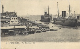 1924 - C P A De Port-Saïd  Affr. 10 C Semeuse Oblit. MARSEILLE A LA REUNION N°5 - Maritime Post
