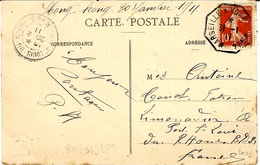 1911- C P A  D'Indochine From Hong Kong ,took To The Post On A French Boat Cad MARSEILLE A YOKOHAMA N°4 - Storia Postale