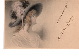 Illustrateur  WICHERA.   Belle Dame Au Chapeau. Envoi De Robert De Calonne.  M.M. Vienne Nr 112. - Wichera