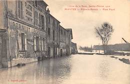 78-MANTES- CRUE DE LA SEINE 1910, PLÂTRERIE PERNUIT, PLACE FAYOL - Mantes La Jolie